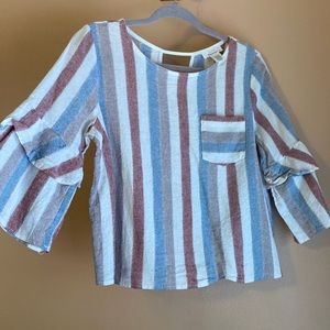 Urban Romantics cropped striped blouse.